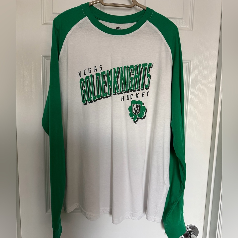 NHL Green and White Shirt Vegas Golden Knights